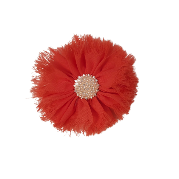 Pearly Chiffon Flower 1.5" - Coral - TLC