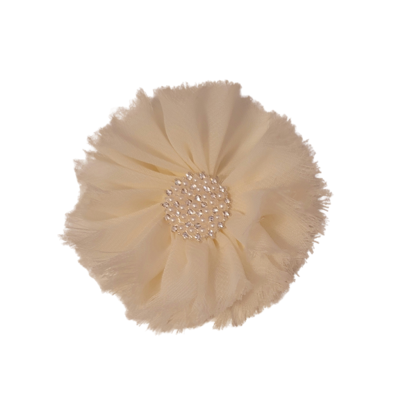 Pearly Chiffon Flower 1.5" - Ivory - TLC