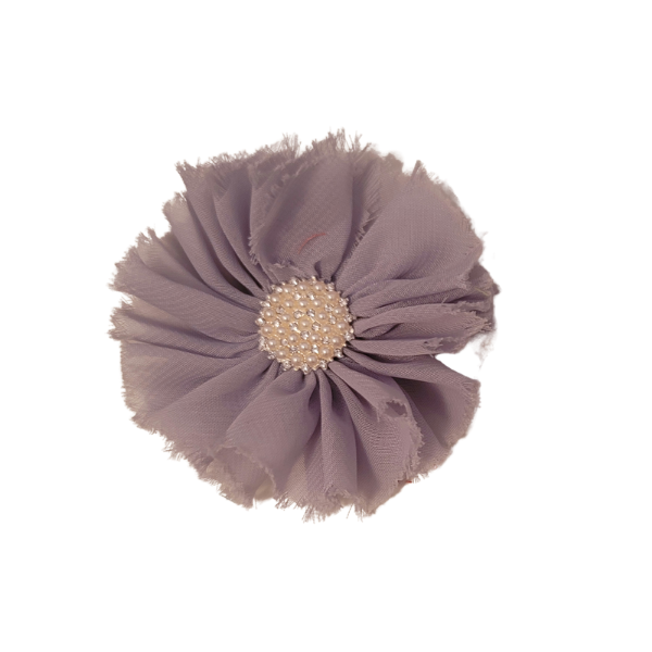 Pearly Chiffon Flower 1.5" - Grey - TLC