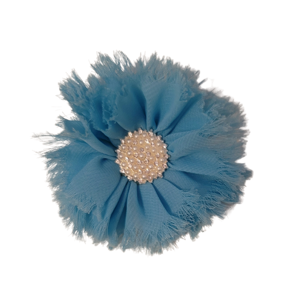 Pearly Chiffon Flower 1.5" - Turquoise - TLC