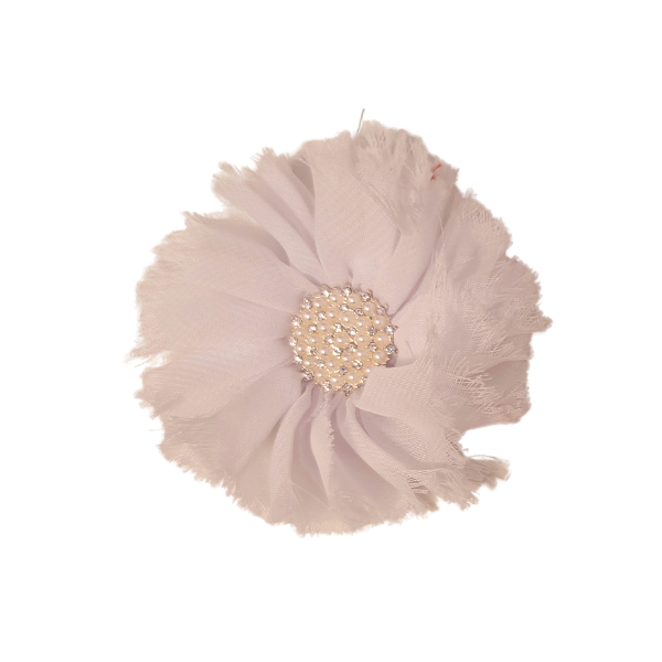 Pearly Chiffon Flower 1.5" - White - TLC