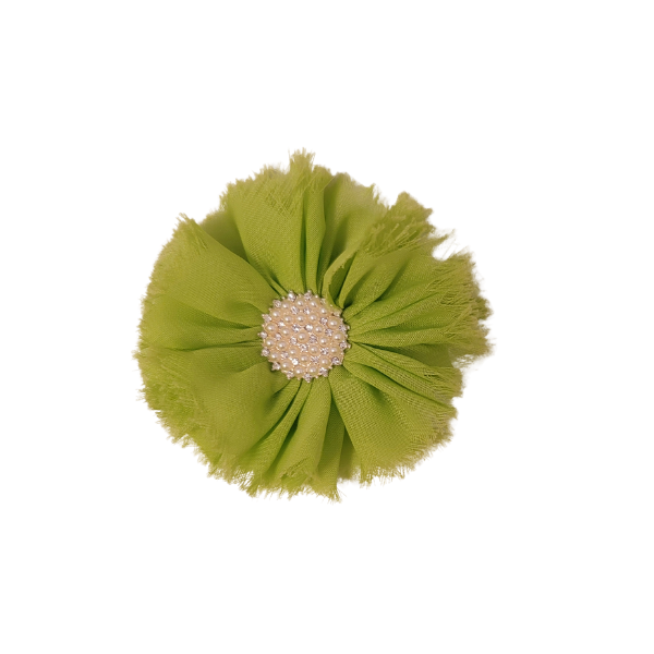 Pearly Chiffon Flower 1.5" - Lime - TLC