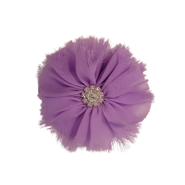 Rhinestone Chiffon Flower 1.5" - Lilac - TLC