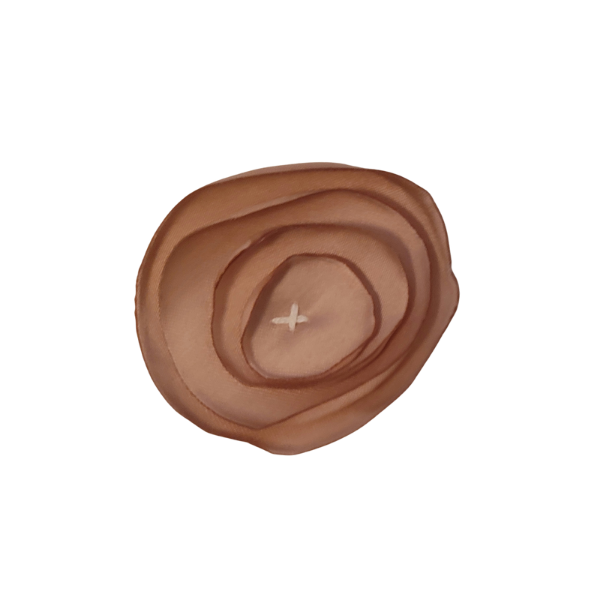 Singed Circle Flower 1" - Khaki - TLC