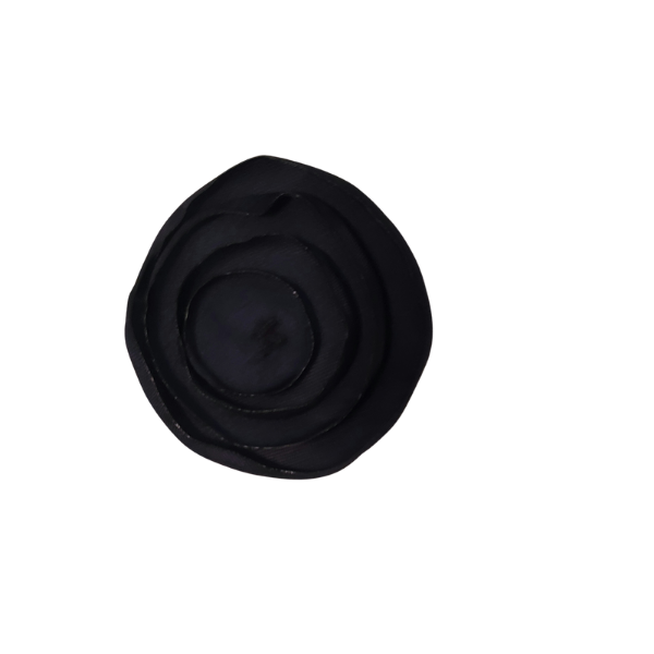 Singed Circle Flower 1" - Black - TLC
