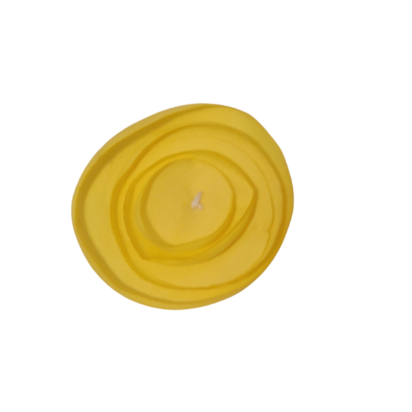 Singed Circle Flower 1" - Yellow - TLC