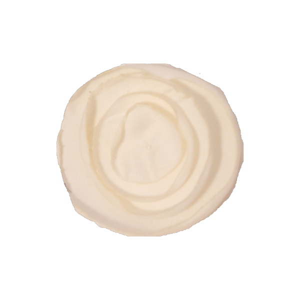 Singed Circle Flower 1" - Ivory - TLC