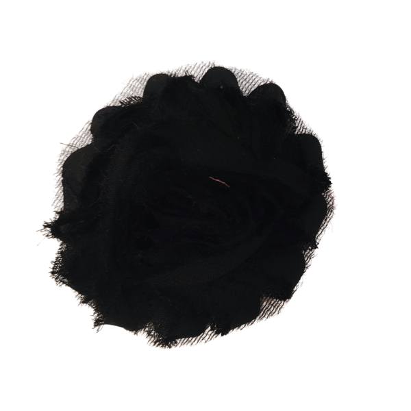 Shabby Chiffon Flower 1.5" - Black - TLC