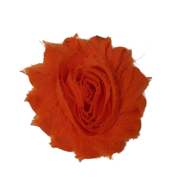 Shabby Chiffon Flower 1.5" - Neon Orange - TLC