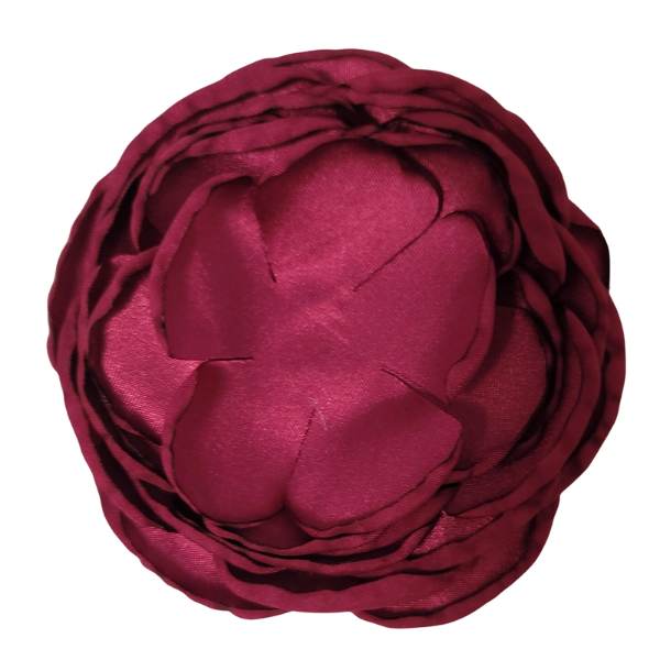Layered Singed Satin Peony 4" - Cranberry - TLC