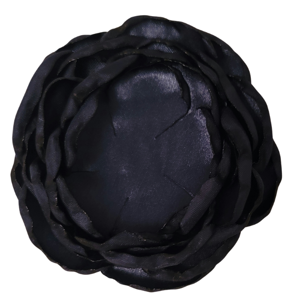 Layered Singed Satin Peony 4" - Black - TLC