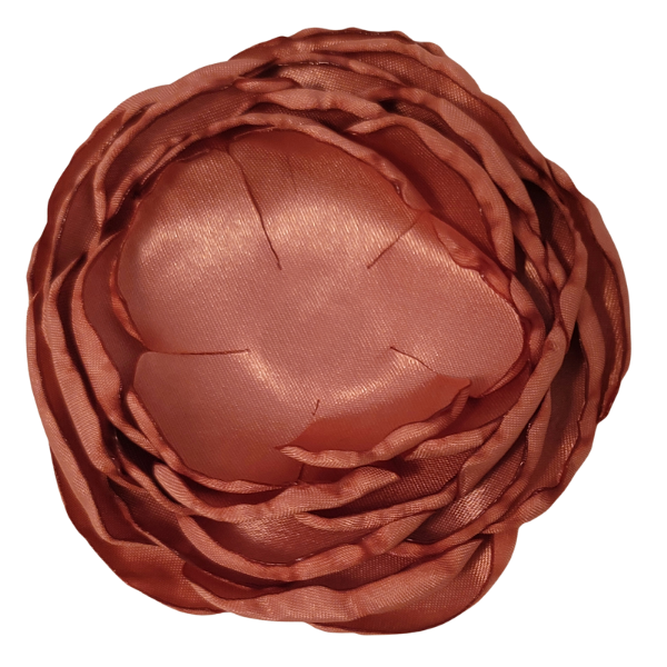 Layered Singed Satin Peony 4" - Brown - TLC