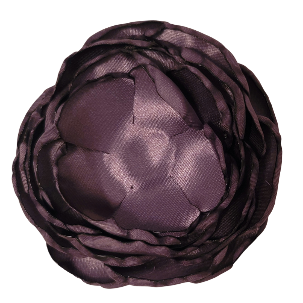 Layered Singed Satin Peony 4" - Grey - TLC