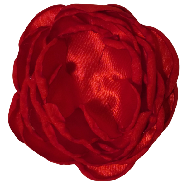 Layered Singed Satin Peony 4" - Red - TLC