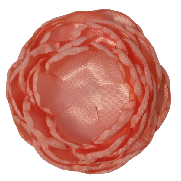 Layered Singed Satin Peony 4" - Peach - TLC