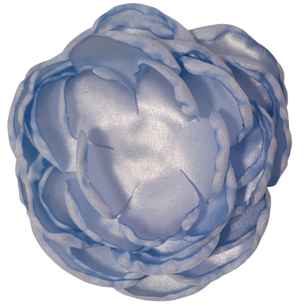 Layered Singed Satin Peony 4" - Baby Blue - TLC