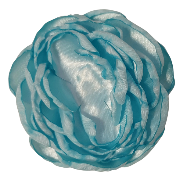 Layered Singed Satin Peony 4" - Aqua - TLC