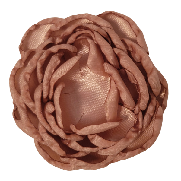 Layered Singed Satin Peony 4" - Khaki - TLC