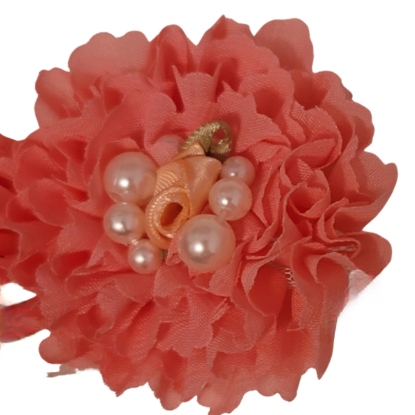 Pearled Chiffon Carnation 2" - Coral - TLC