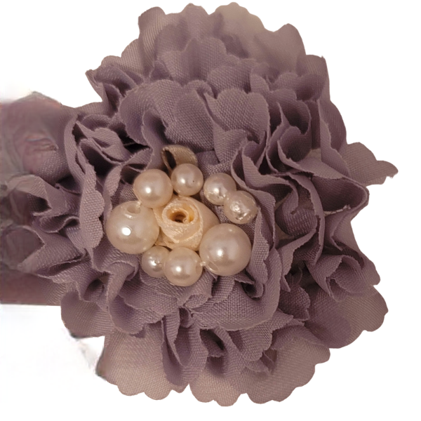 Pearled Chiffon Carnation 2" - Grey - TLC