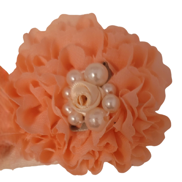 Pearled Chiffon Carnation 2" - Peach - TLC