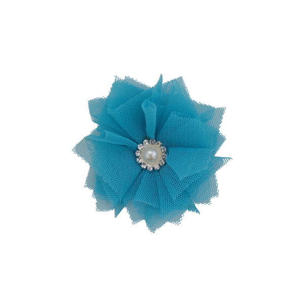 Pearled Jewel Tulle 1" - Turquoise - TLC