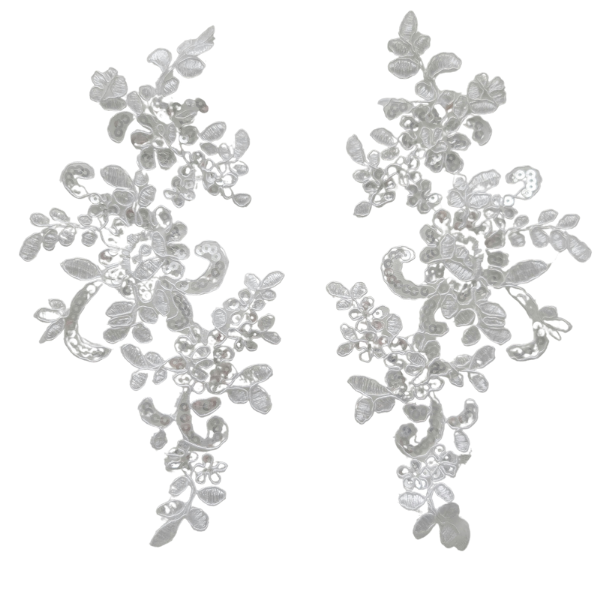 White Sequins Apliquee