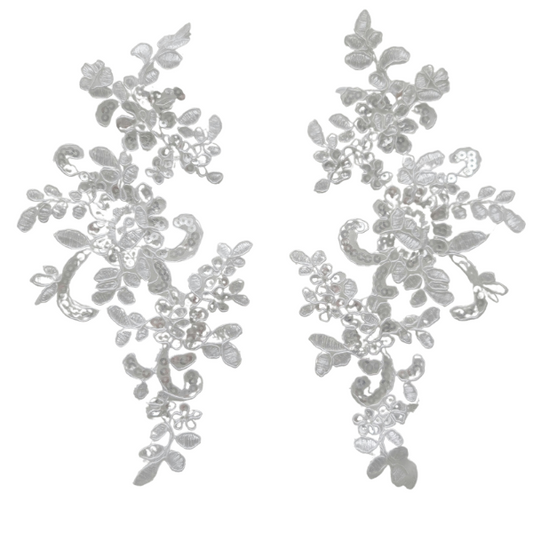 White Sequins Apliquee