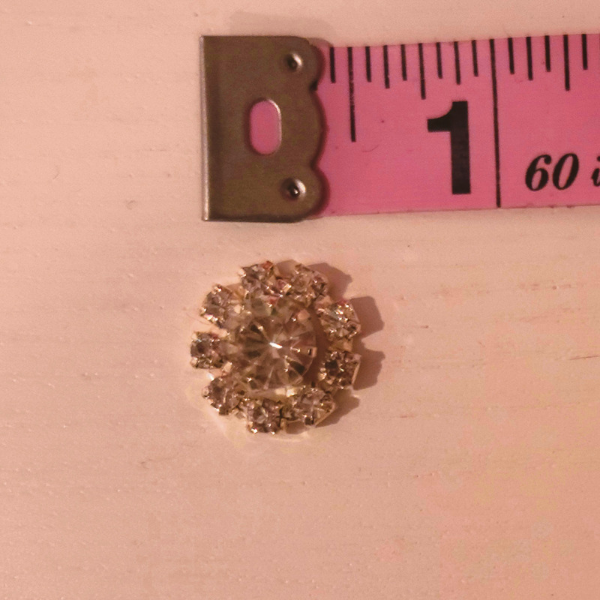 Rhinestone Flatback Button Embellishment - TLC - Set of 5