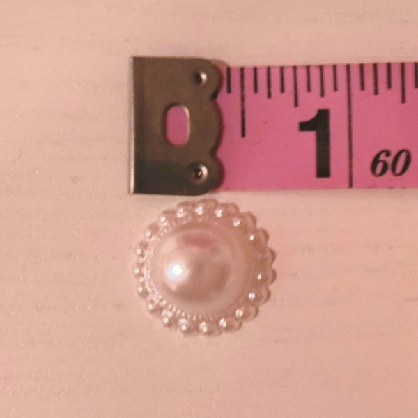 Pearl Flatback Button Embellishment - TLC - Set of 10