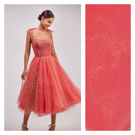 Coral - Luxury Glimmer/Shimmer Tulle  - TLC