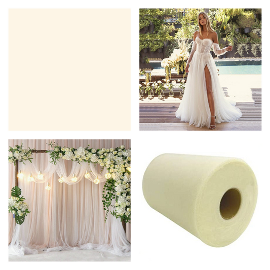 Ivory - Luxury Matte Tulle  - TLC