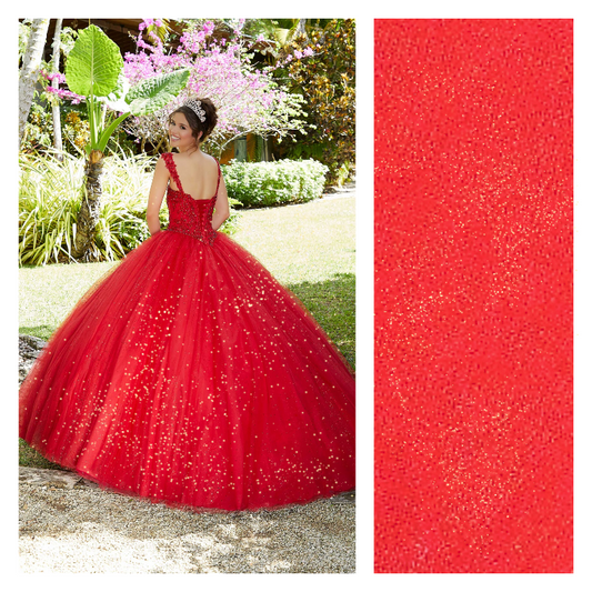 Red - Luxury Glimmer/Shimmer Tulle  - TLC