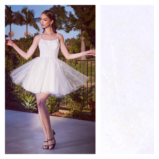 Diamond White (Off-White) - Luxury Glimmer/Shimmer Tulle  - TLC