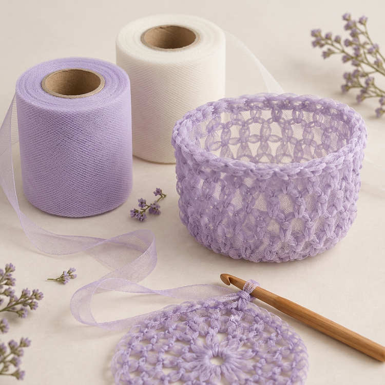 Nylon Mesh Tulle collection cover with 3 inch tulle rolls