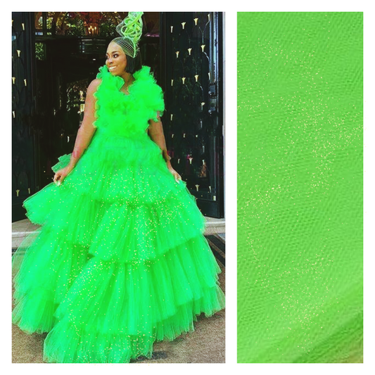 Citrus Neon Green - Luxury Glimmer/Shimmer Tulle  - TLC