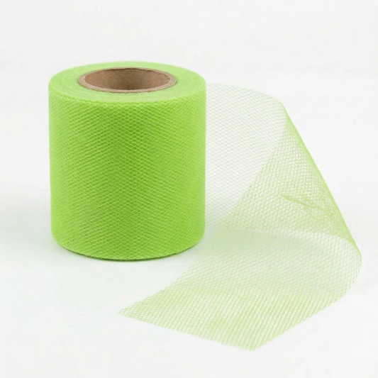 3 inch tulle roll recoloured to a vivid citrus lime green