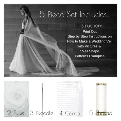 TLC Signature Wedding Veil Kits - White