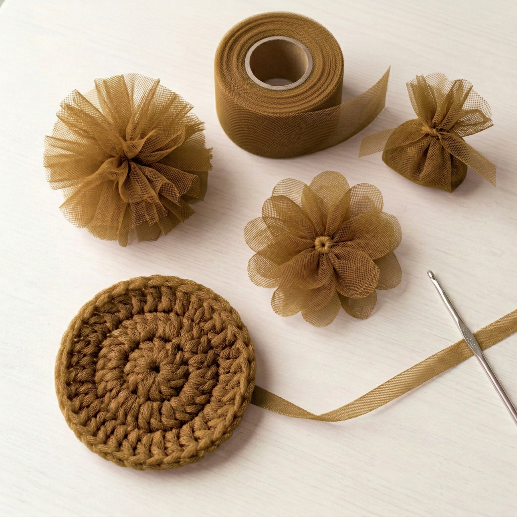 Antique Gold tulle crafts