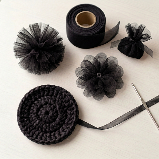 Black tulle crafts