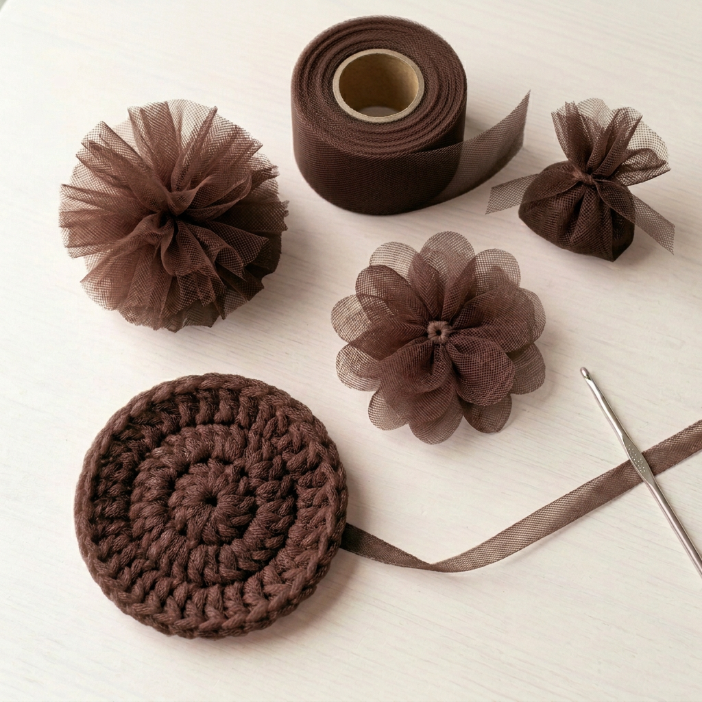 Brown tulle crafts
