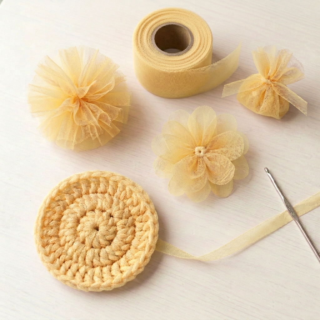 Butter tulle crafts in a slightly yellower shade
