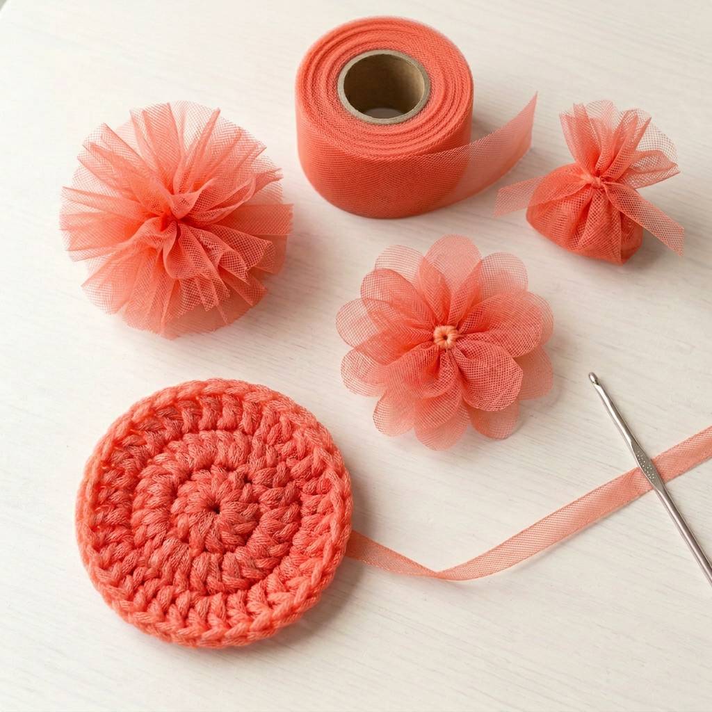 Coral tulle crafts
