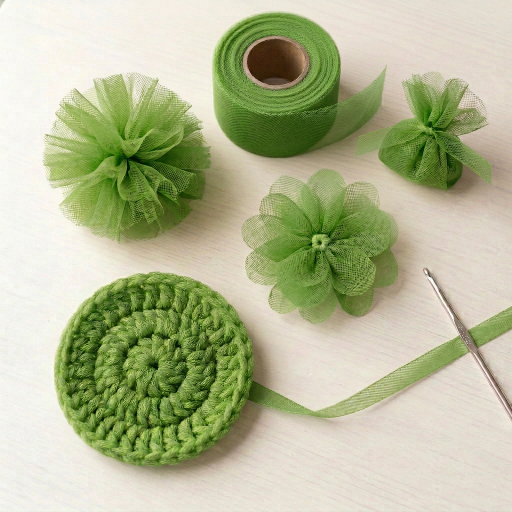 Darker green Lime tulle crafts