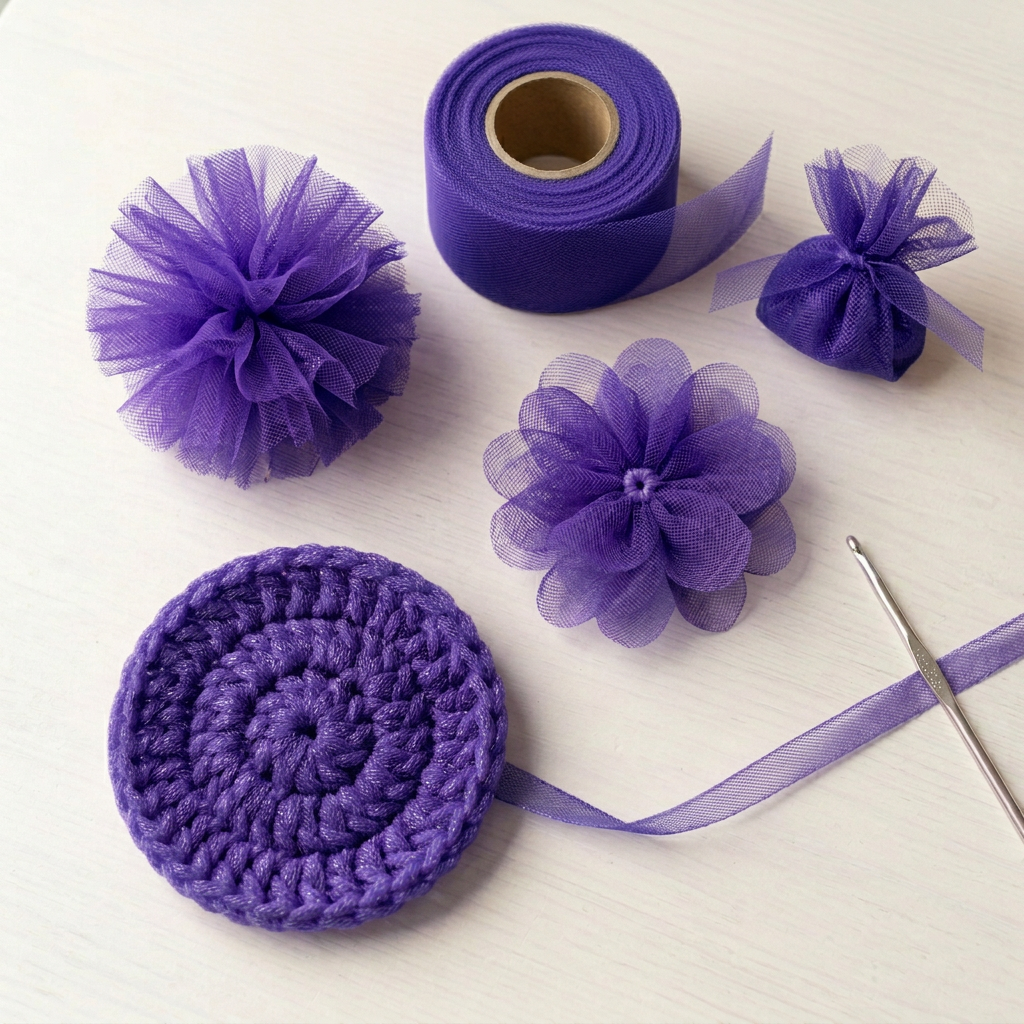 Deep Purple tulle crafts