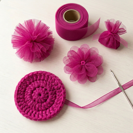 Fuschia tulle crafts