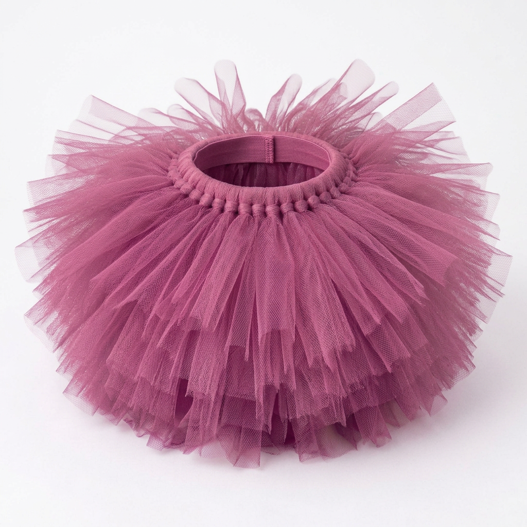 Grape tulle-strip tutu in the full, pouffy Option 1 style
