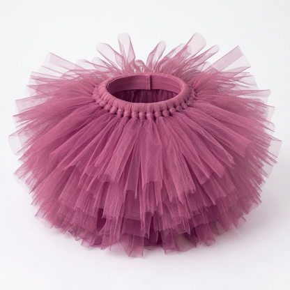 Grape tulle-strip tutu in the full, pouffy Option 1 style
