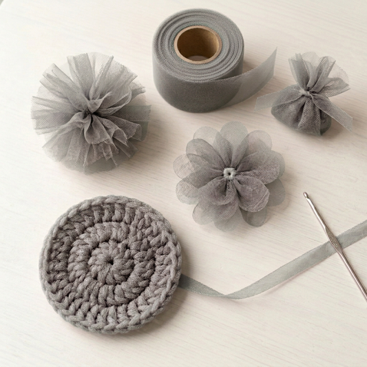 Grey tulle crafts
