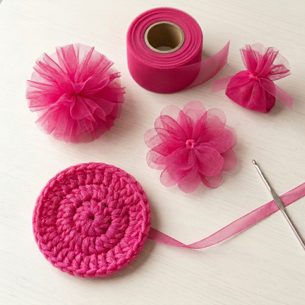Hot Pink tulle crafts